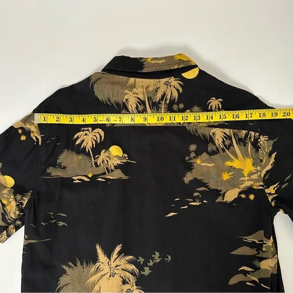 Billabong Mens Tropical Black Button Down Shirt - Picture 7 of 12